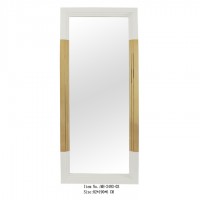 Hotel Big standing white and golden wooden beveled  mirror