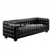 Modern living room classic furniture home sectional sofa set italian Genuine leather button-tufted sofa