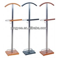 Modern hotel solid wood and stainless steel coat stand