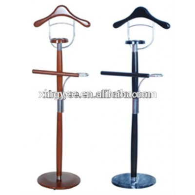 modern hotel room solid wood and stainless steel valet stand